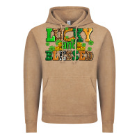 Vintage Coffee lucky and blessed with coins and shamrocks Vintage Hoodie - AdoDesignShop