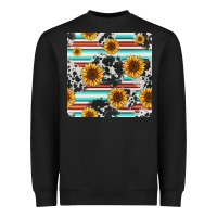 Black serape cowhide sunflowers seamless pattern 12inch Heavyweight Sweatshirt - Jasminsmagicworld
