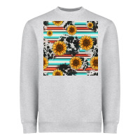 Heather Grey serape cowhide sunflowers seamless pattern 12inch Heavyweight Sweatshirt - Jasminsmagicworld