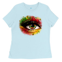 Baby Blue juneteenth eye Ladies Tee - Zillion Design Studio
