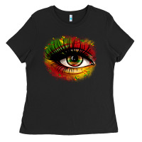 Black juneteenth eye Ladies Tee - Zillion Design Studio