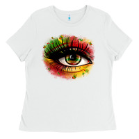 White juneteenth eye Ladies Tee - Zillion Design Studio