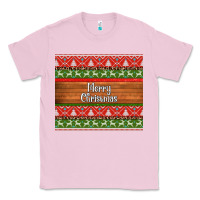 Bubblegum Pink merry christmas knitted reindeer pattern Classic Tee - Jasminsmagicworld