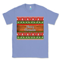 Colony Blue merry christmas knitted reindeer pattern Classic Tee - Jasminsmagicworld