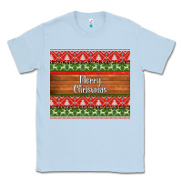 Dusty Blue merry christmas knitted reindeer pattern Classic Tee - Jasminsmagicworld