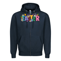 Navy Easter Zipper Hoodie - NancyCooperArtShop