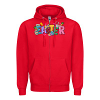 Red Easter Zipper Hoodie - NancyCooperArtShop