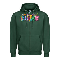 Sports Green Easter Zipper Hoodie - NancyCooperArtShop
