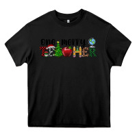 Black one merry teacher Heavy Core Tee - RanaPortraitStore