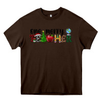 Chocolate Brown one merry teacher Heavy Core Tee - RanaPortraitStore