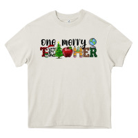 Cream one merry teacher Heavy Core Tee - RanaPortraitStore