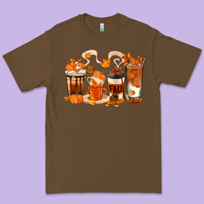 Fall Coffee Cups Premium Tee Designed By Texasbilliewilder