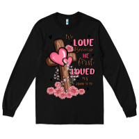 Black valentine cross Long Sleeve Tee - MaliasSmallBusiness