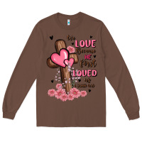 Chestnut valentine cross Long Sleeve Tee - MaliasSmallBusiness