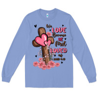 Colony Blue valentine cross Long Sleeve Tee - MaliasSmallBusiness