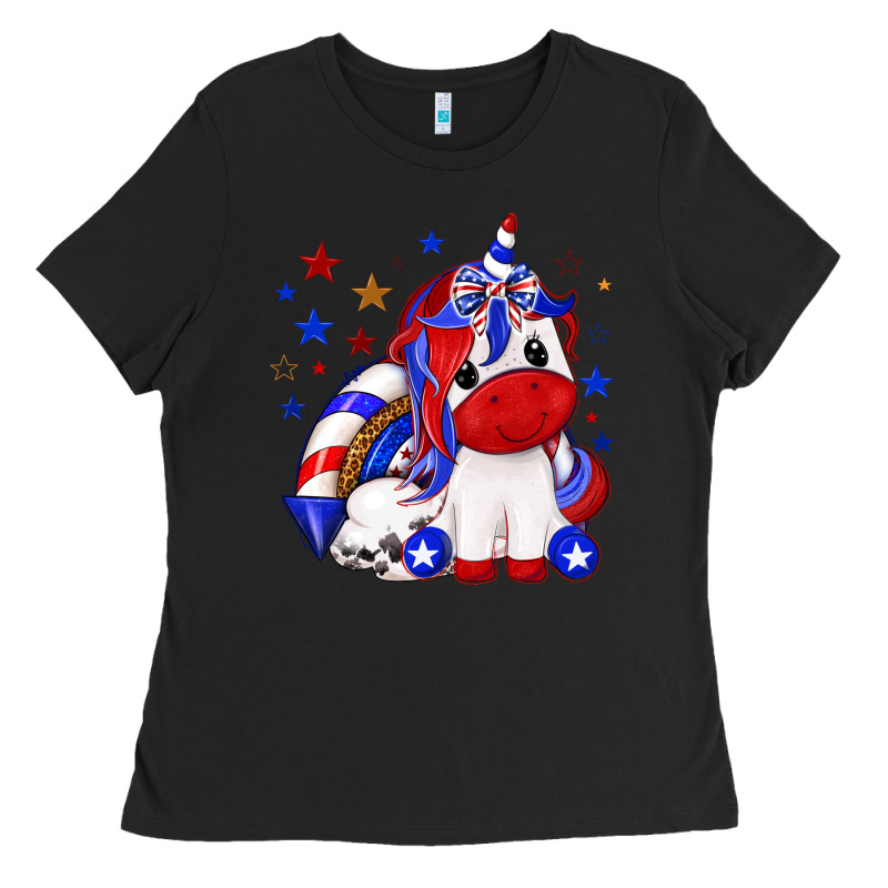 4th Of July American Unicorn Ladies Tee by texasbilliewilder | Teevron