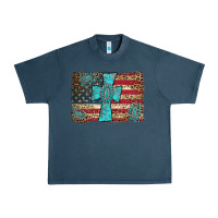 Midnight Navy flag and turquoise cross Urban Heavy Tee - AdoDesignShop