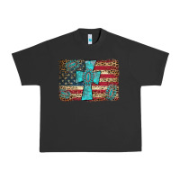 Pigment Black flag and turquoise cross Urban Heavy Tee - AdoDesignShop