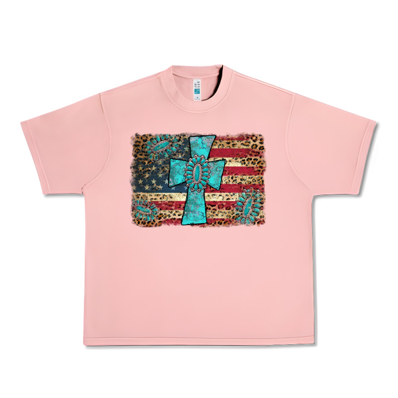 Flag And Turquoise Cross Urban Heavy Tee by AdoDesignShop | Teevron