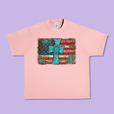 Flag And Turquoise Cross Urban Heavy Tee Designed By Adodesignshop