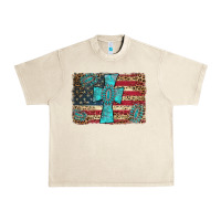 Sandshell flag and turquoise cross Urban Heavy Tee - AdoDesignShop