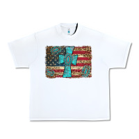 White flag and turquoise cross Urban Heavy Tee - AdoDesignShop