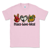 Bubblegum Pink peace love west Classic Tee - BarkalooDesign