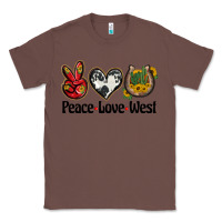 Chestnut peace love west Classic Tee - BarkalooDesign