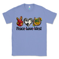 Colony Blue peace love west Classic Tee - BarkalooDesign