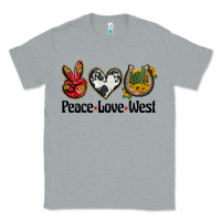 Heather Grey peace love west Classic Tee - BarkalooDesign