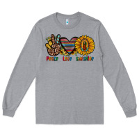 Heather Grey peace love sunshine Long Sleeve Tee - JahusDesignShop