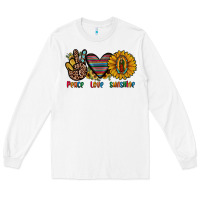 White peace love sunshine Long Sleeve Tee - JahusDesignShop