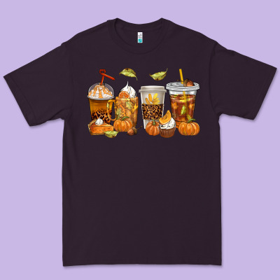 Fall Coffee Cups Premium Tee Designed By Texasbilliewilder