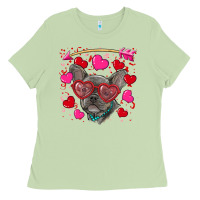 Matcha valentine's day french bulldog puppy Ladies Tee - RanaPortraitStore