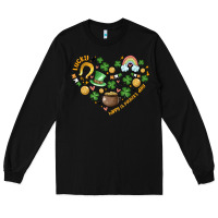 Black st patricks  hearts Long Sleeve Tee - MaliasSmallBusiness