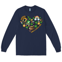 Navy st patricks  hearts Long Sleeve Tee - MaliasSmallBusiness