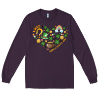 Plum st patricks  hearts Long Sleeve Tee - MaliasSmallBusiness