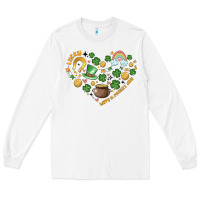 White st patricks  hearts Long Sleeve Tee - MaliasSmallBusiness