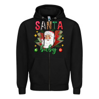 Black Santa baby Christmas Zipper Hoodie - NancyCooperArtShop