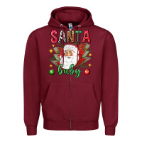 Burgundy Santa baby Christmas Zipper Hoodie - NancyCooperArtShop