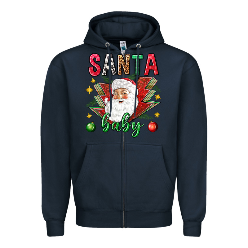 Santa Baby Christmas Zipper Hoodie by NancyCooperArtShop | Teevron
