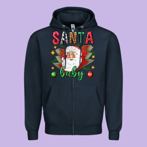Santa Baby Christmas Zipper Hoodie Designed By Nancycooperartshop