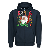 Navy Santa baby Christmas Zipper Hoodie - NancyCooperArtShop