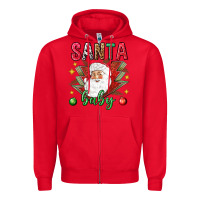 Red Santa baby Christmas Zipper Hoodie - NancyCooperArtShop