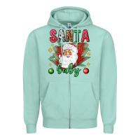 Seafoam Santa baby Christmas Zipper Hoodie - NancyCooperArtShop