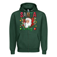 Sports Green Santa baby Christmas Zipper Hoodie - NancyCooperArtShop