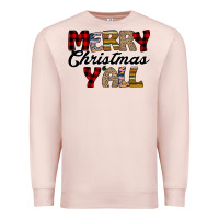 Pale Pink Merry Christmas Y'all Premium Sweatshirt - Bettercallsaul