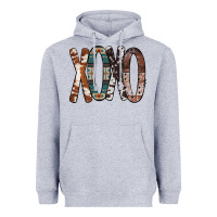 Heather Grey Xoxo Leopard Heart Heavyweight Hoodie - Bettercallsaul