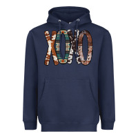 Navy Xoxo Leopard Heart Heavyweight Hoodie - Bettercallsaul
