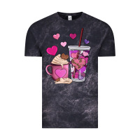 Cloud Black valentines day heart coffe Vintage Tee - AdoDesignShop